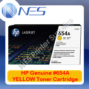 HP Genuine #654A YELLOW Toner Cartridge for Color LaserJet Enterprise M651dn/M651n/M651xh [CF332A] 15K